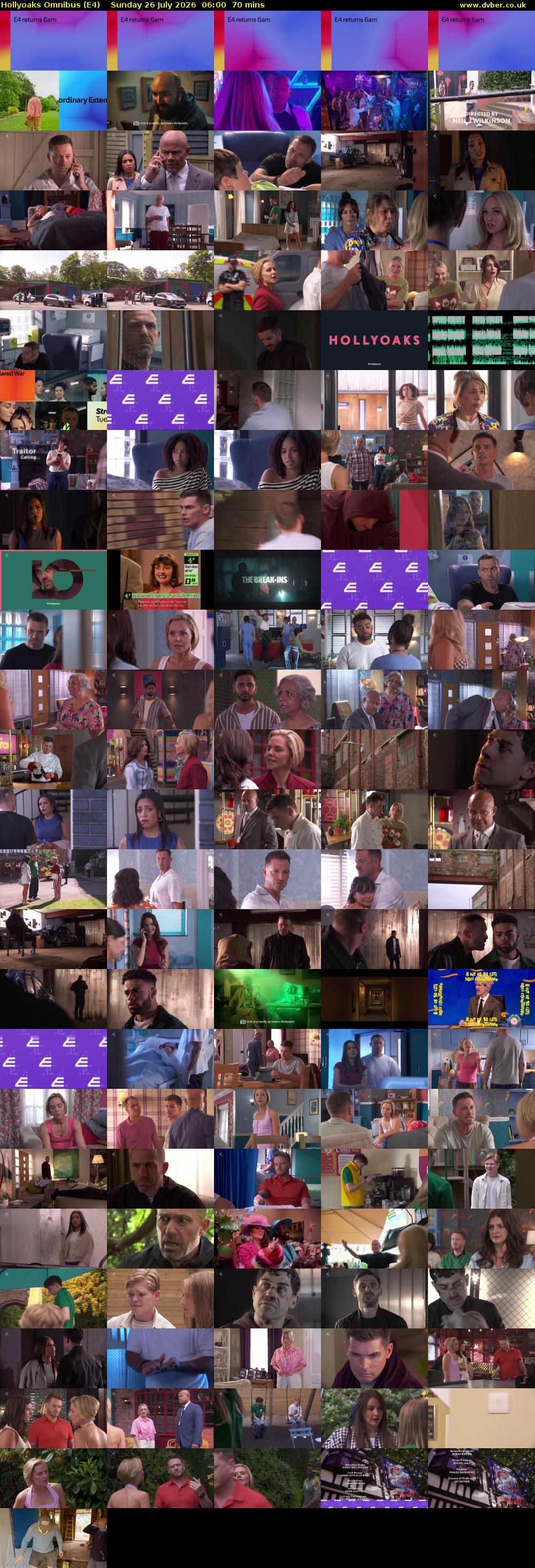 Hollyoaks Omnibus (E4) Sunday 26 July 2026 06:00 - 07:10