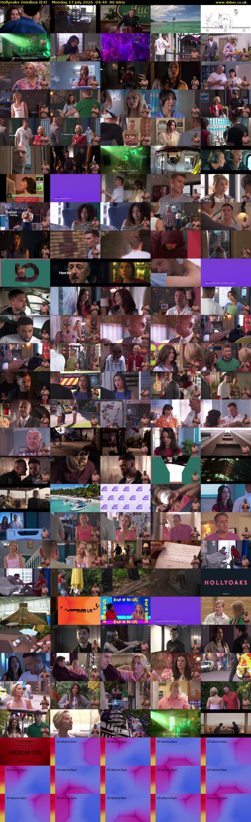 Hollyoaks Omnibus (E4) Monday 27 July 2026 04:40 - 06:00