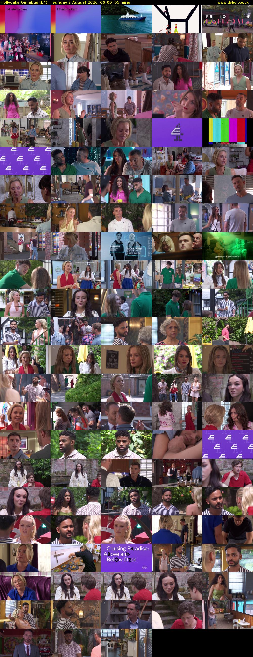 Hollyoaks Omnibus (E4) Sunday 2 August 2026 06:00 - 07:05
