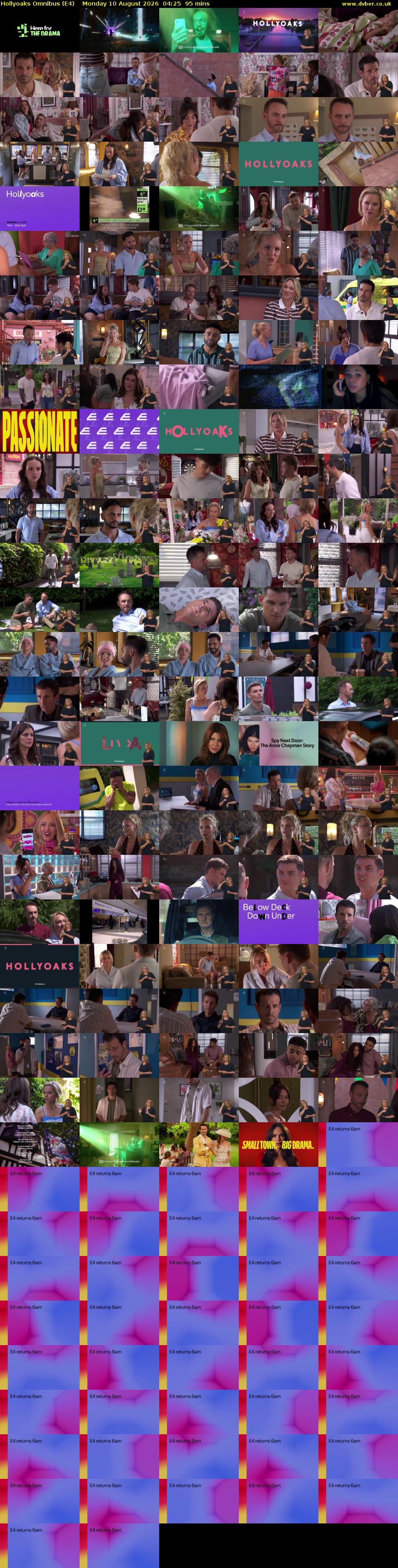 Hollyoaks Omnibus (E4) Monday 10 August 2026 04:25 - 06:00