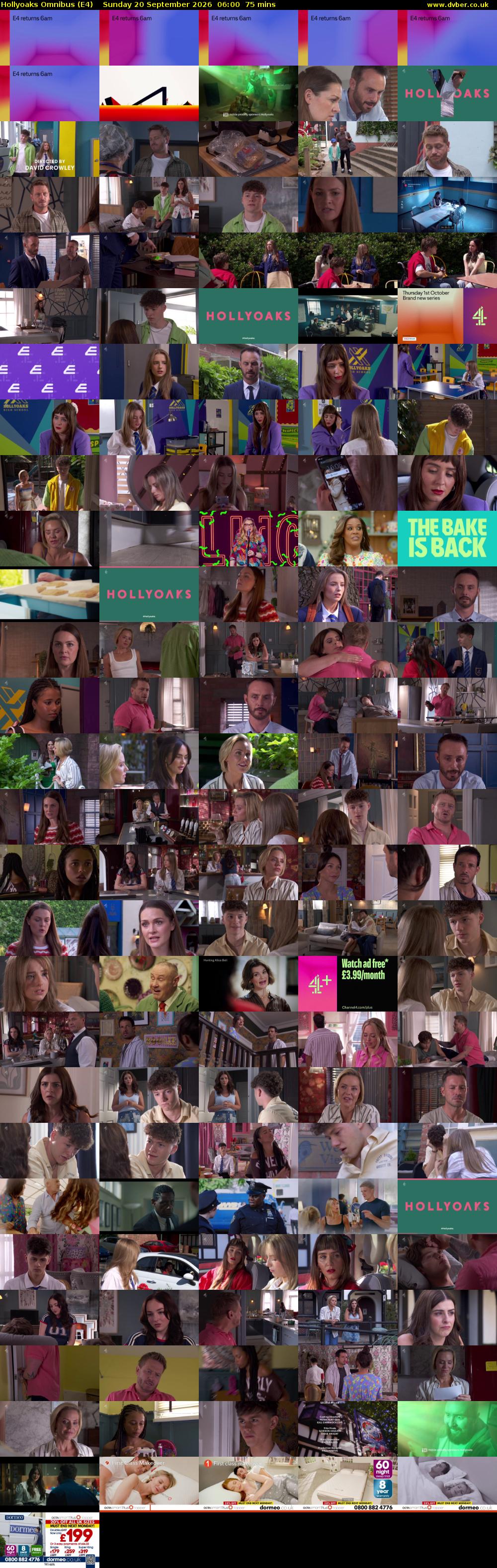 Hollyoaks Omnibus (E4) Sunday 20 September 2026 06:00 - 07:15