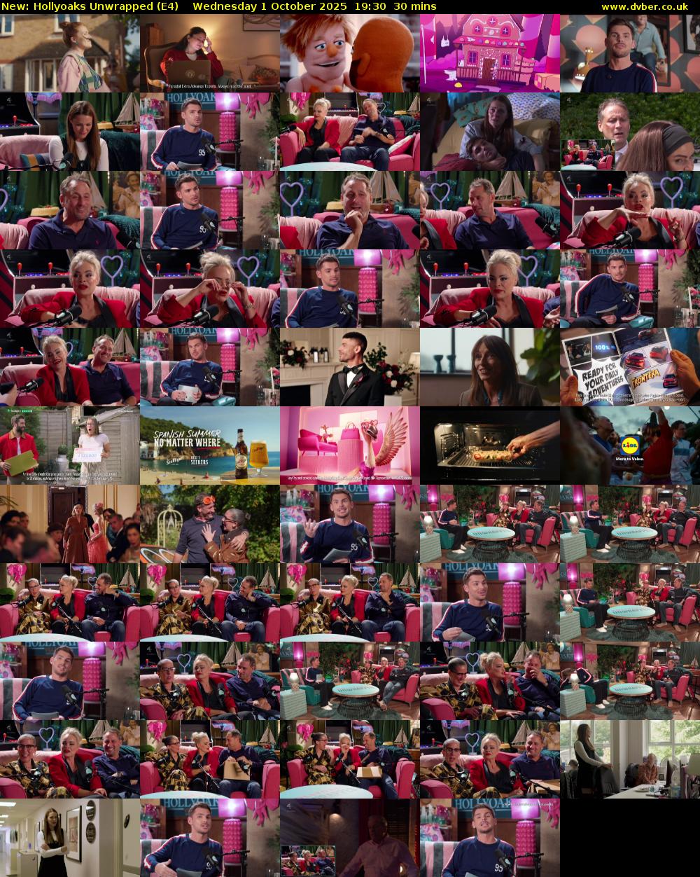 Hollyoaks Unwrapped (E4) Wednesday 1 October 2025 19:30 - 20:00