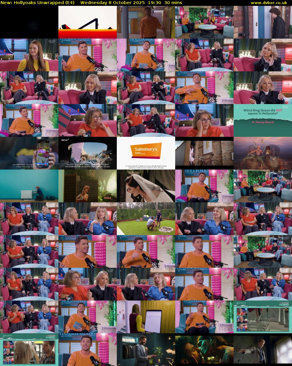 Hollyoaks Unwrapped (E4) Wednesday 8 October 2025 19:30 - 20:00