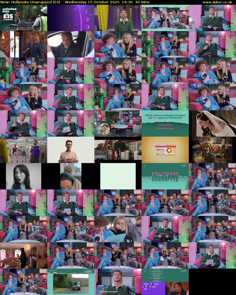 Hollyoaks Unwrapped (E4) Wednesday 15 October 2025 19:30 - 20:00
