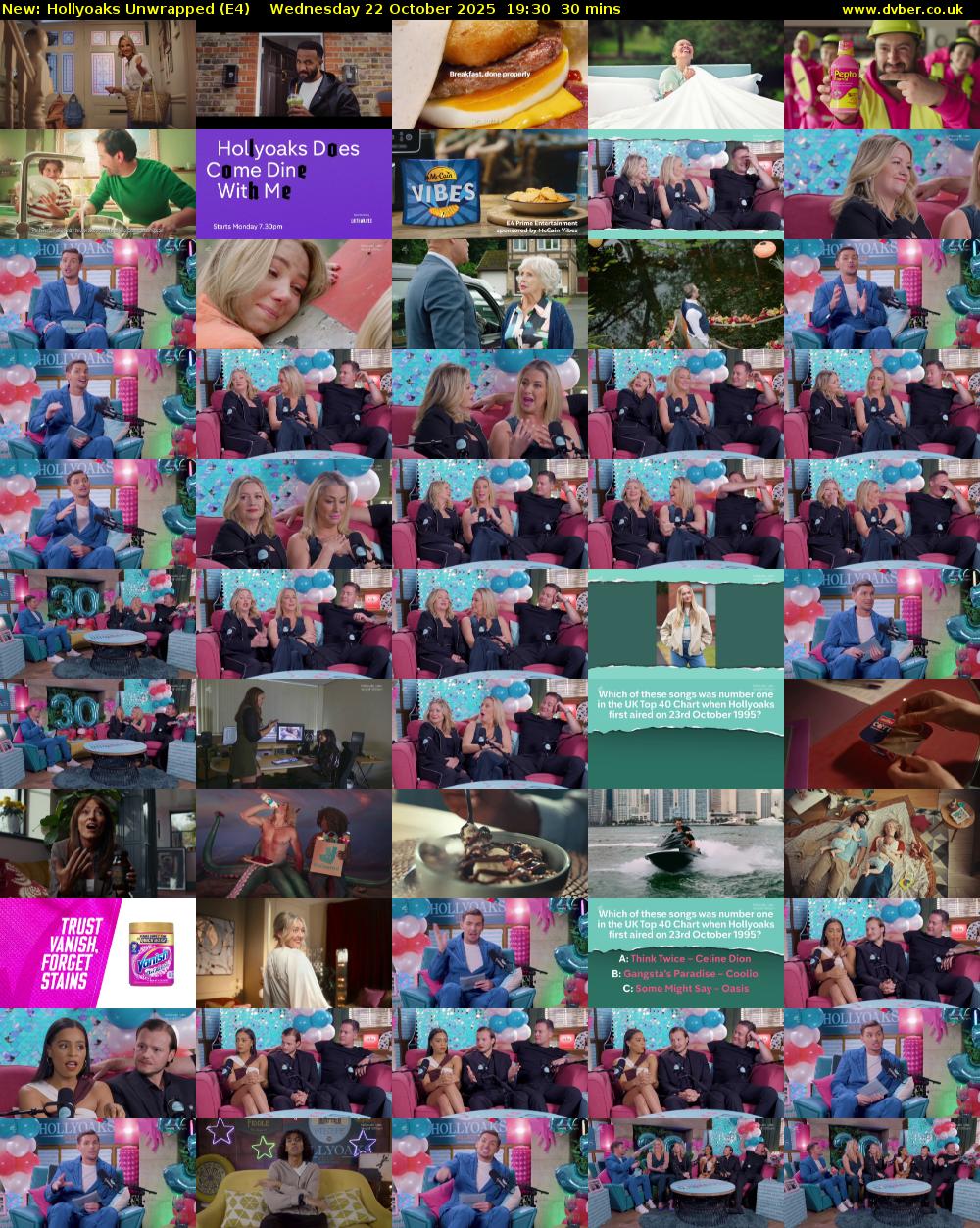 Hollyoaks Unwrapped (E4) Wednesday 22 October 2025 19:30 - 20:00