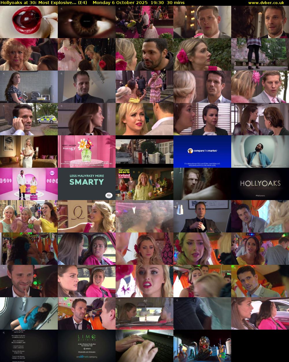 Hollyoaks at 30: Most Explosive... (E4) Monday 6 October 2025 19:30 - 20:00
