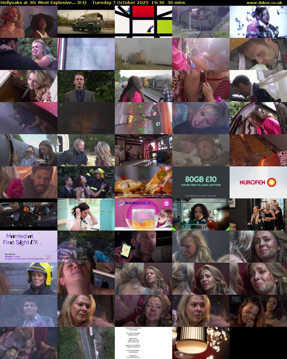 Hollyoaks at 30: Most Explosive... (E4) Tuesday 7 October 2025 19:30 - 20:00