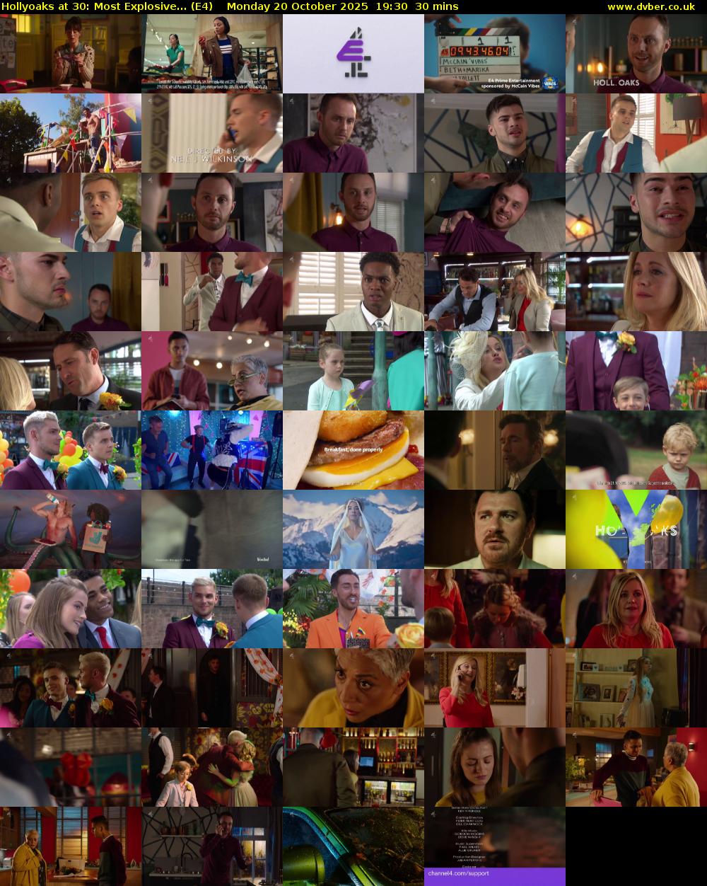 Hollyoaks at 30: Most Explosive... (E4) Monday 20 October 2025 19:30 - 20:00