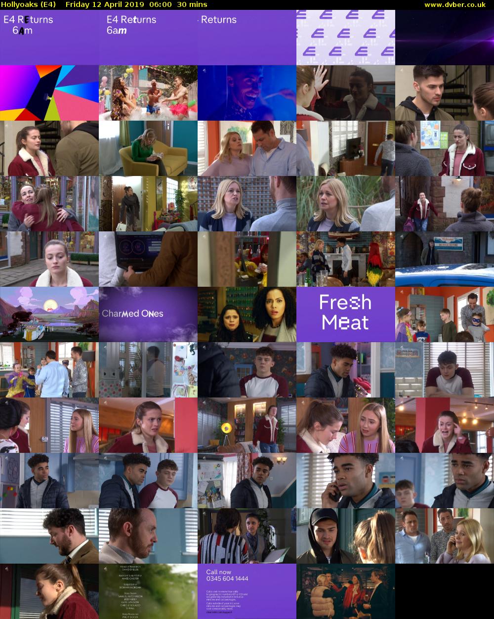 Hollyoaks (E4) Friday 12 April 2019 06:00 - 06:30