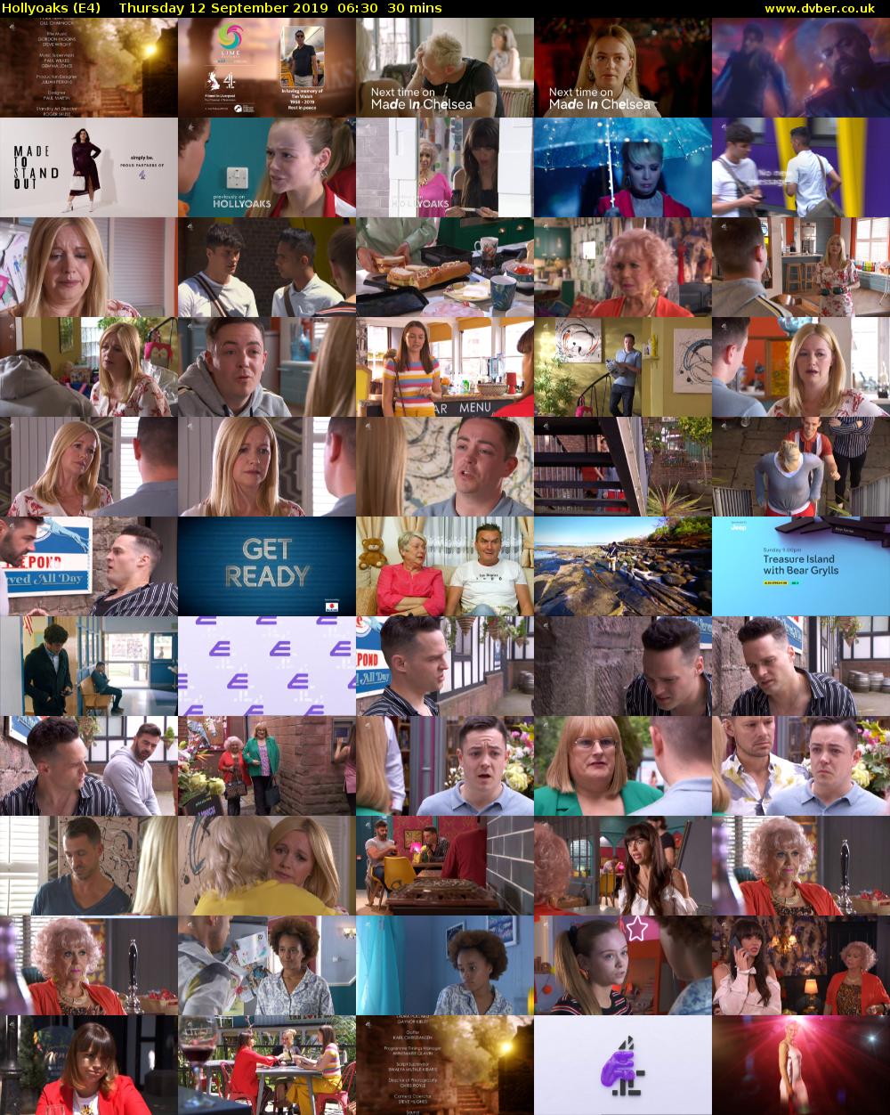 Hollyoaks (E4) Thursday 12 September 2019 06:30 - 07:00