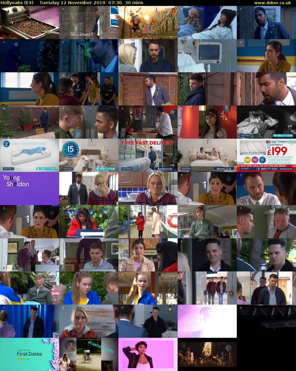 Hollyoaks (E4) Tuesday 12 November 2019 07:30 - 08:00