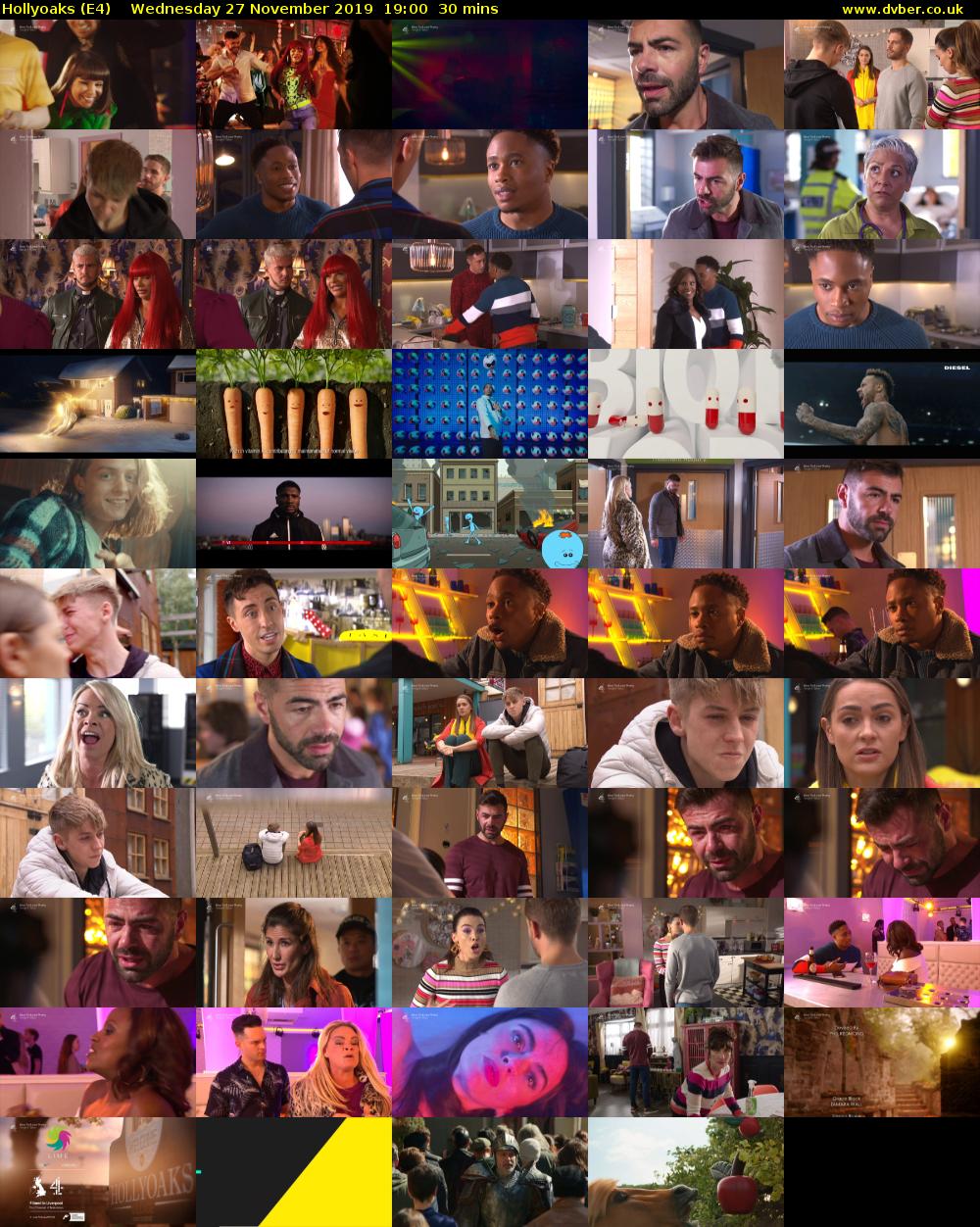 Hollyoaks (E4) Wednesday 27 November 2019 19:00 - 19:30