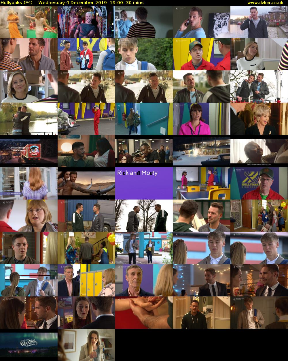 Hollyoaks (E4) Wednesday 4 December 2019 19:00 - 19:30