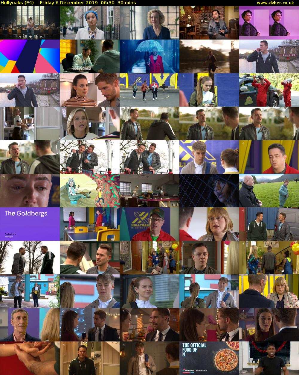 Hollyoaks (E4) Friday 6 December 2019 06:30 - 07:00