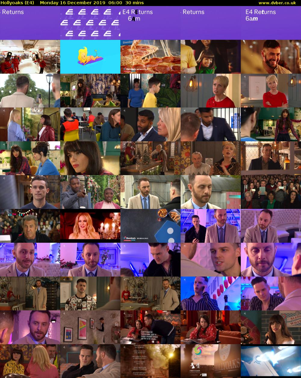 Hollyoaks (E4) Monday 16 December 2019 06:00 - 06:30