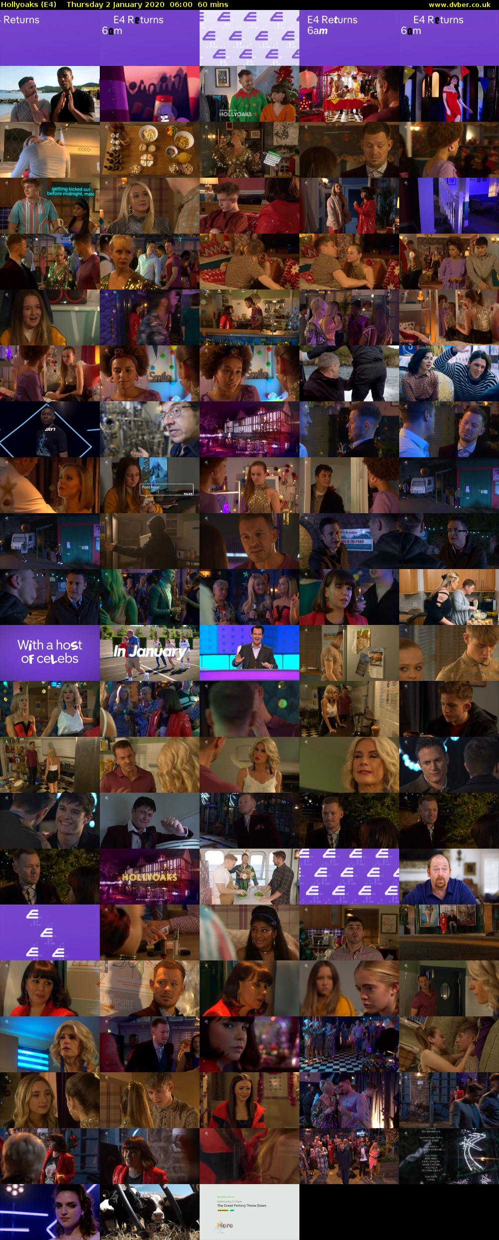 Hollyoaks (E4) Thursday 2 January 2020 06:00 - 07:00