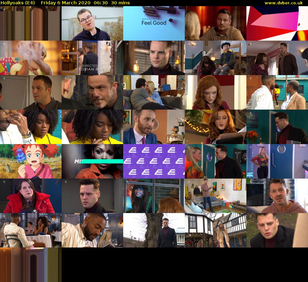 Hollyoaks (E4) Friday 6 March 2020 06:30 - 07:00