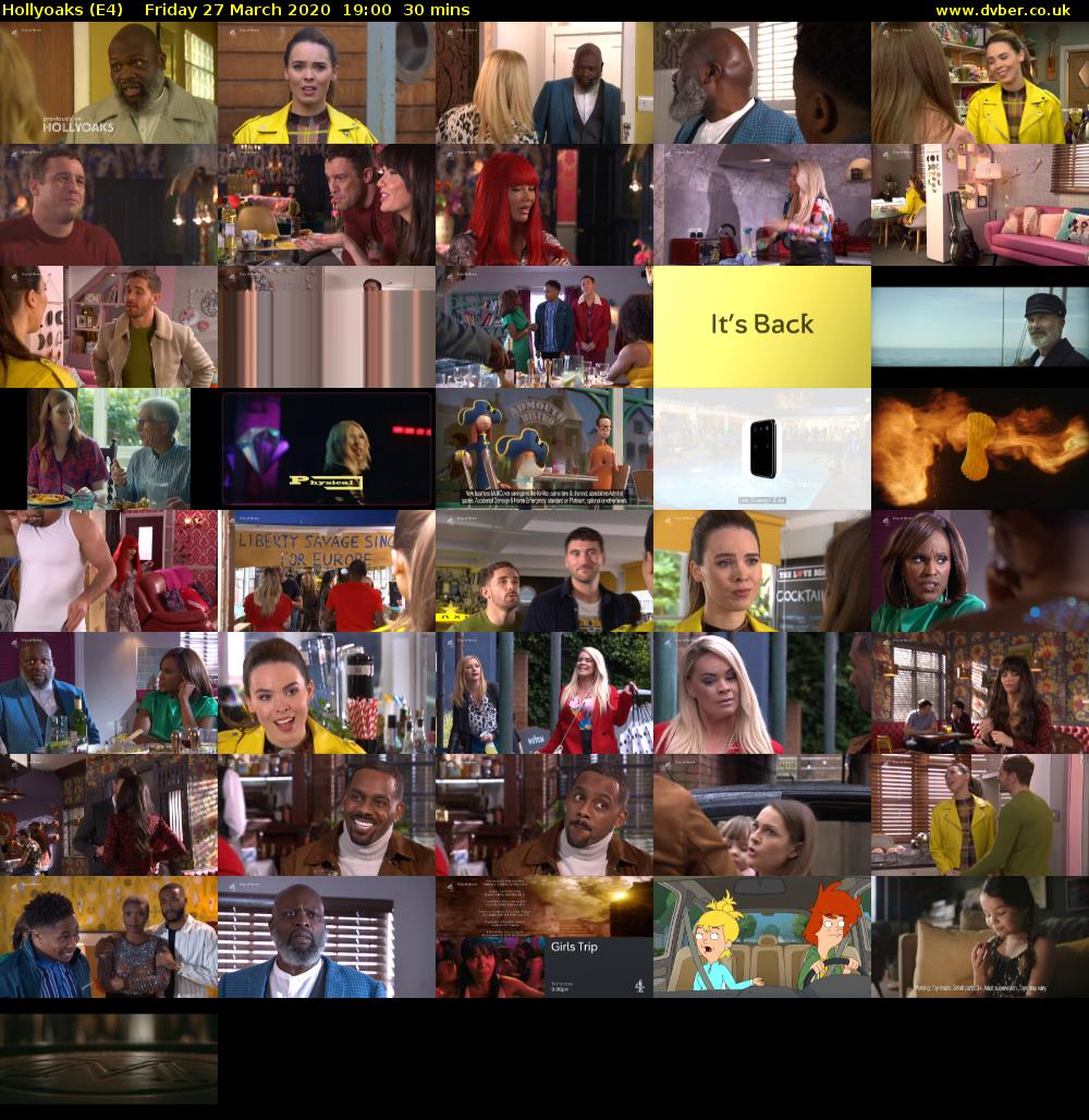 Hollyoaks (E4) Friday 27 March 2020 19:00 - 19:30