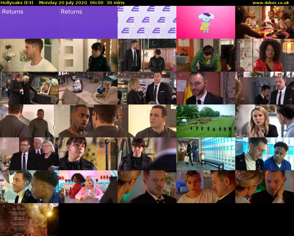 Hollyoaks (E4) Monday 20 July 2020 06:00 - 06:30