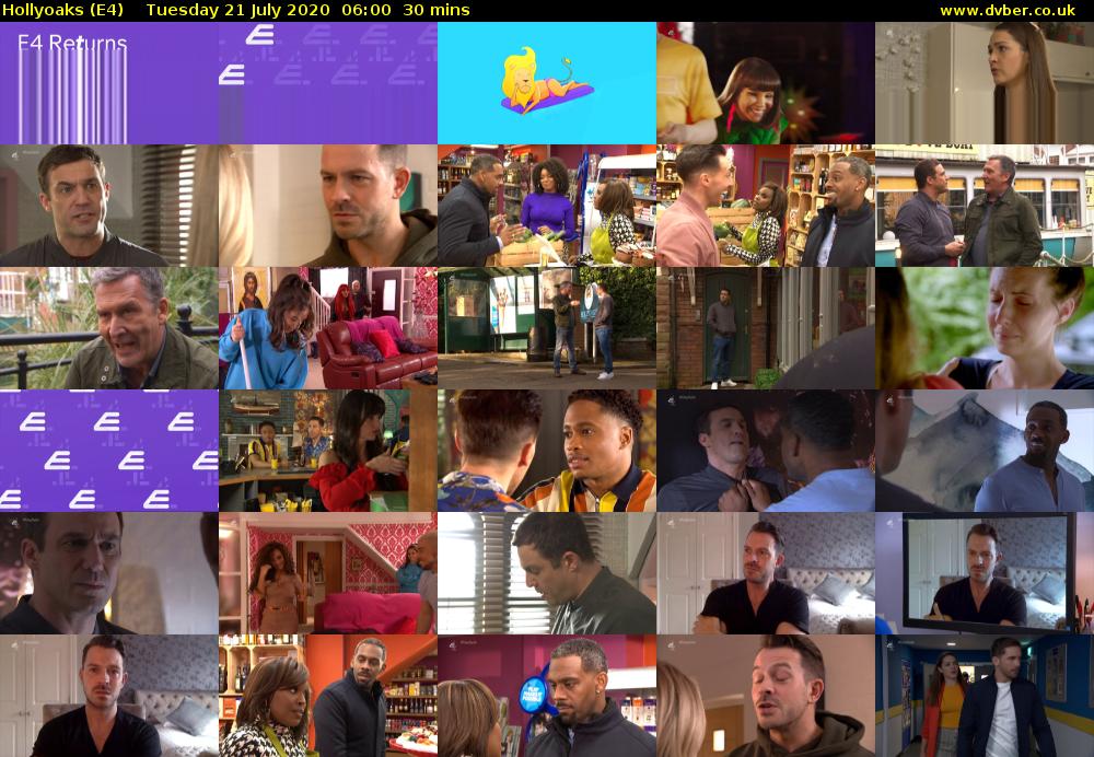 Hollyoaks (E4) Tuesday 21 July 2020 06:00 - 06:30