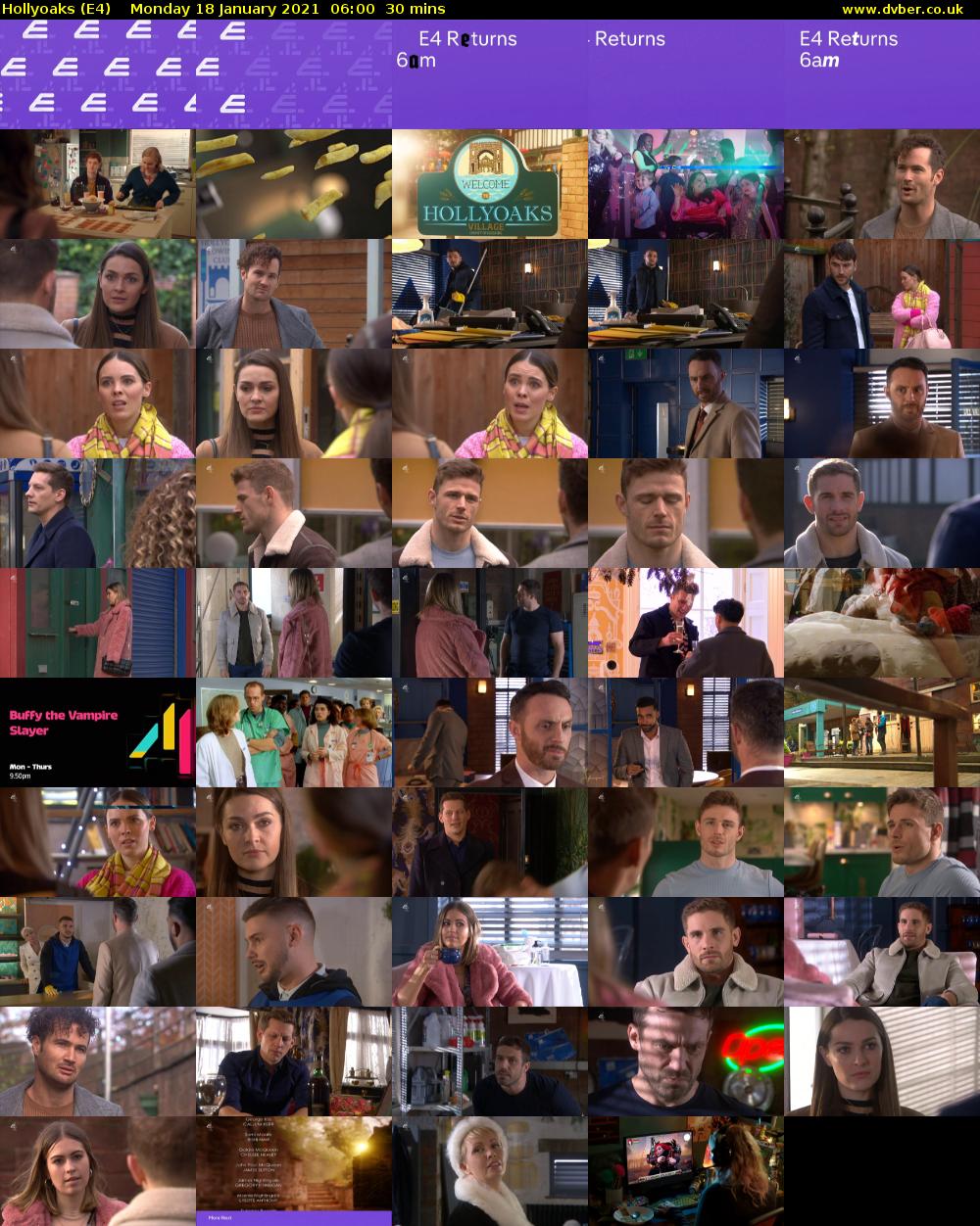Hollyoaks (E4) Monday 18 January 2021 06:00 - 06:30
