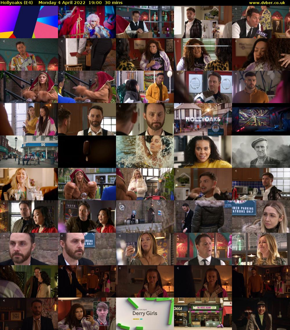 Hollyoaks (E4) Monday 4 April 2022 19:00 - 19:30