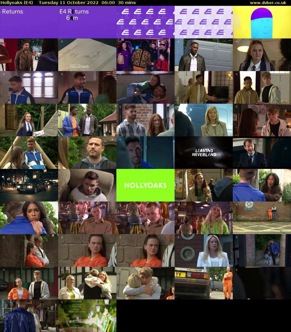 Hollyoaks (E4) Tuesday 11 October 2022 06:00 - 06:30
