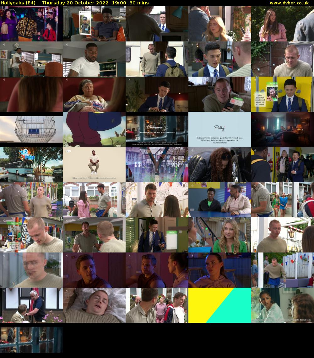 Hollyoaks (E4) Thursday 20 October 2022 19:00 - 19:30