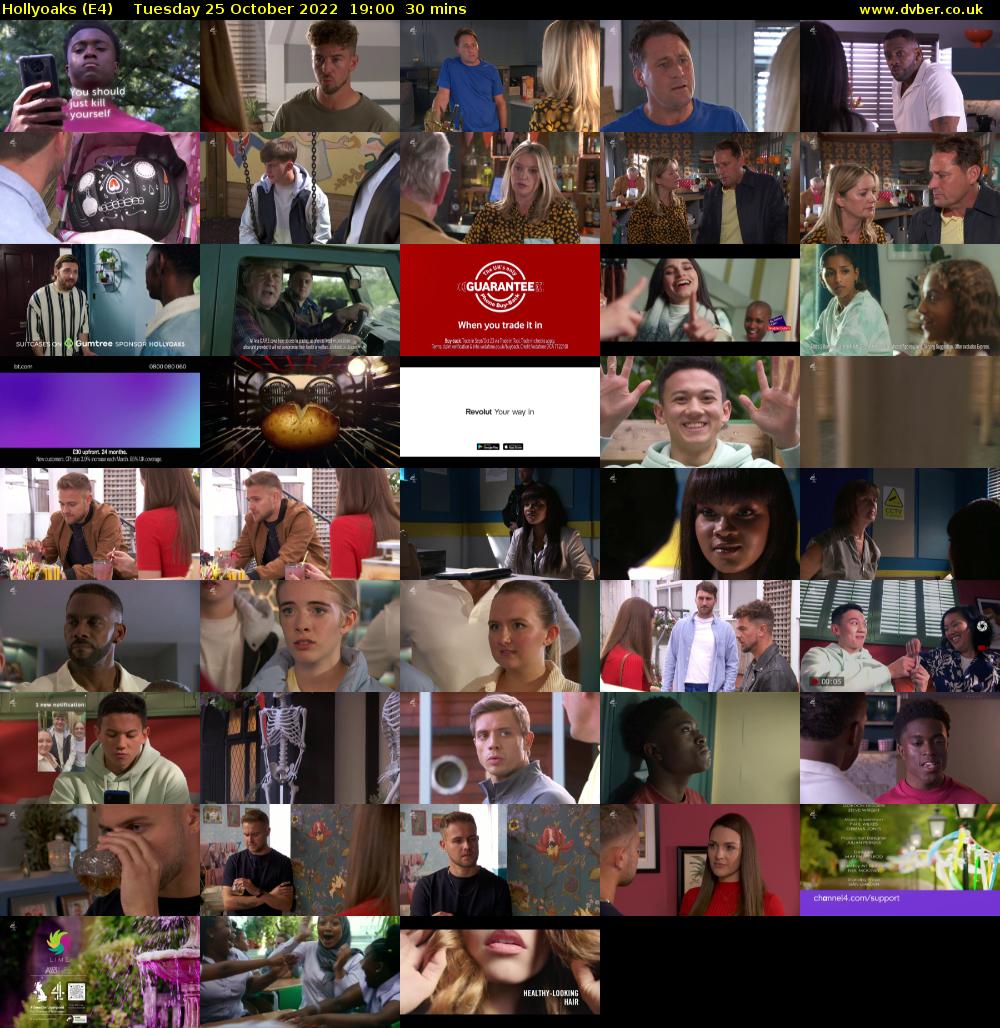 Hollyoaks (E4) Tuesday 25 October 2022 19:00 - 19:30