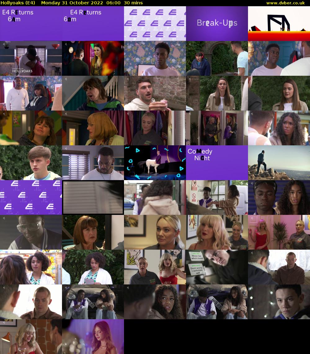 Hollyoaks (E4) Monday 31 October 2022 06:00 - 06:30