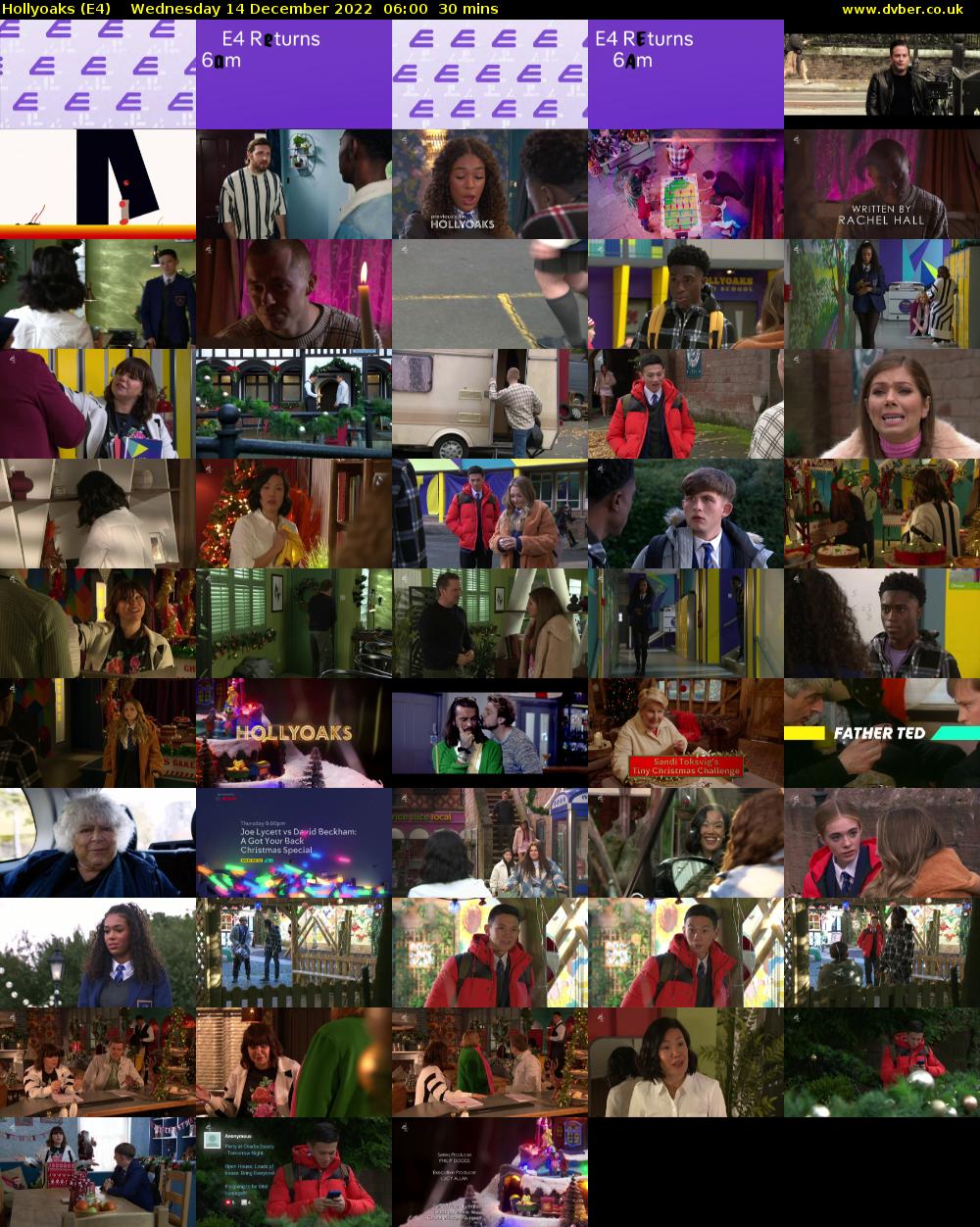 Hollyoaks (E4) Wednesday 14 December 2022 06:00 - 06:30