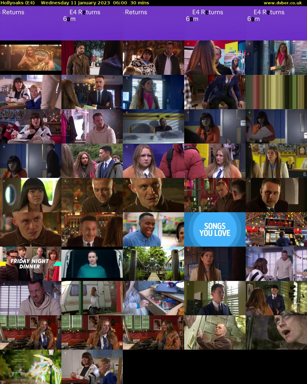 Hollyoaks (E4) Wednesday 11 January 2023 06:00 - 06:30