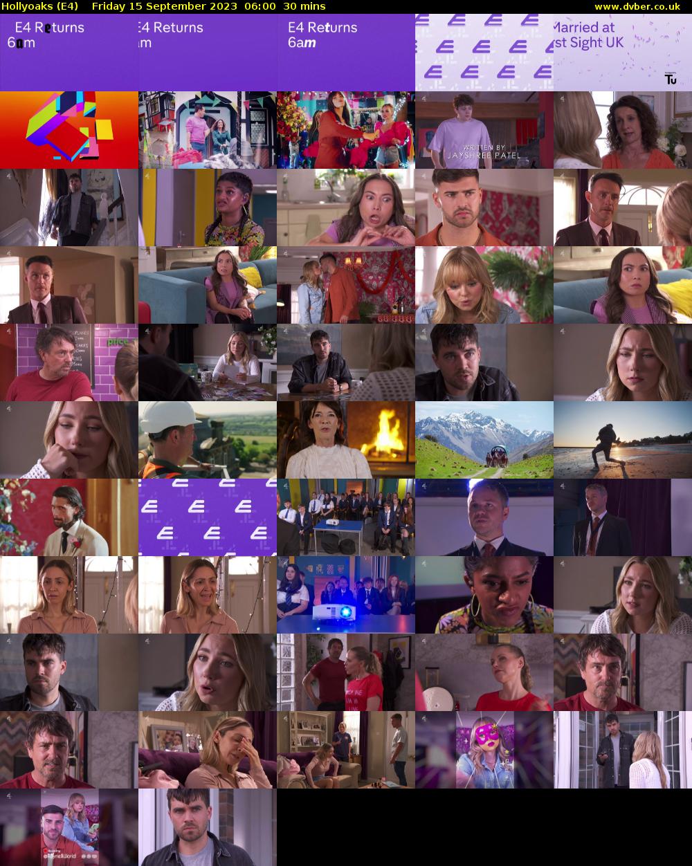Hollyoaks (E4) Friday 15 September 2023 06:00 - 06:30
