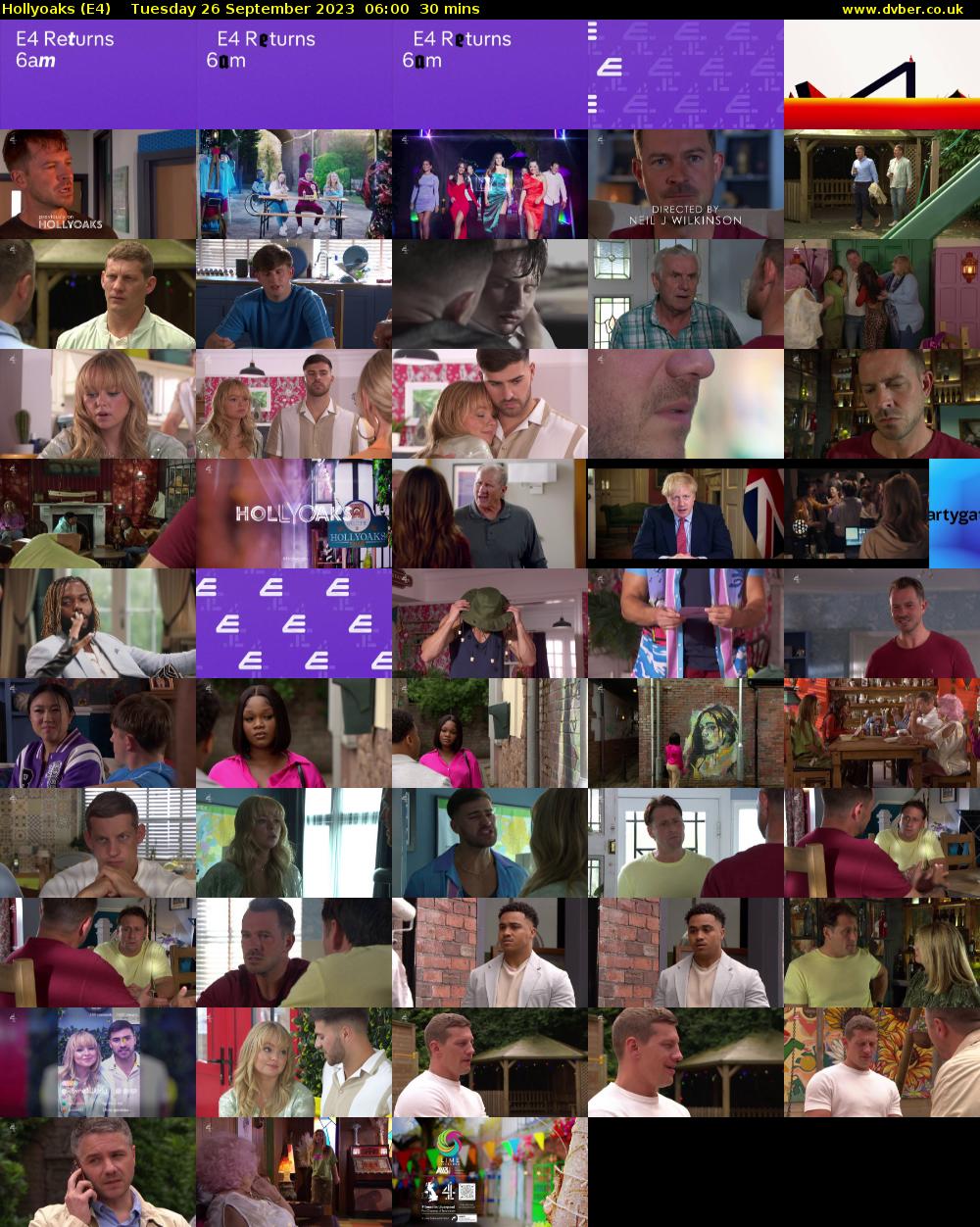 Hollyoaks (E4) Tuesday 26 September 2023 06:00 - 06:30