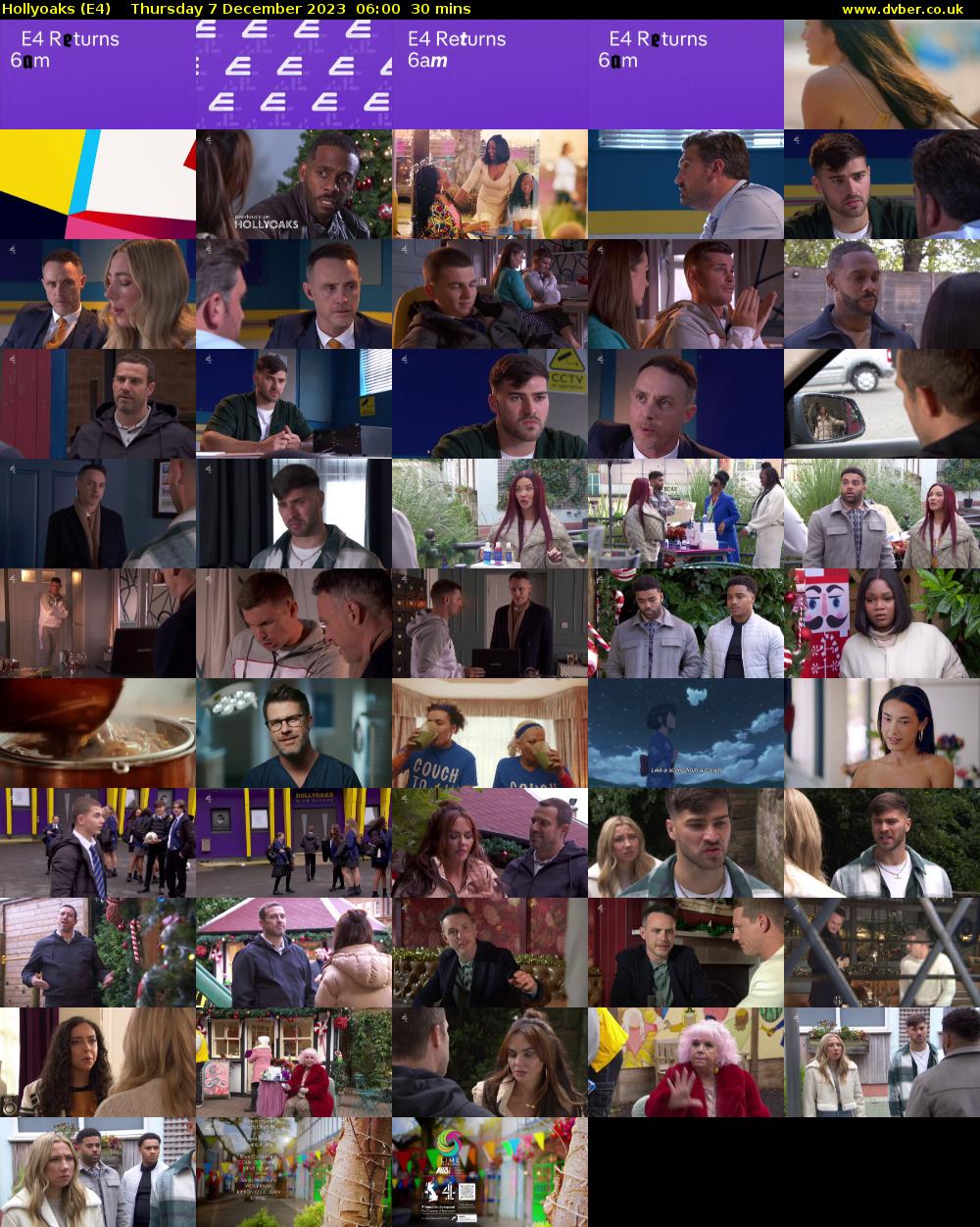 Hollyoaks (E4) Thursday 7 December 2023 06:00 - 06:30