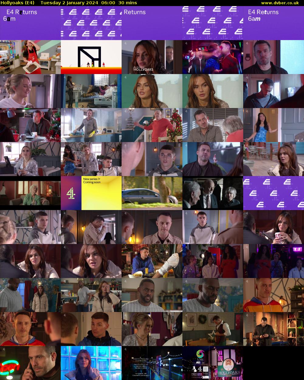 Hollyoaks (E4) Tuesday 2 January 2024 06:00 - 06:30