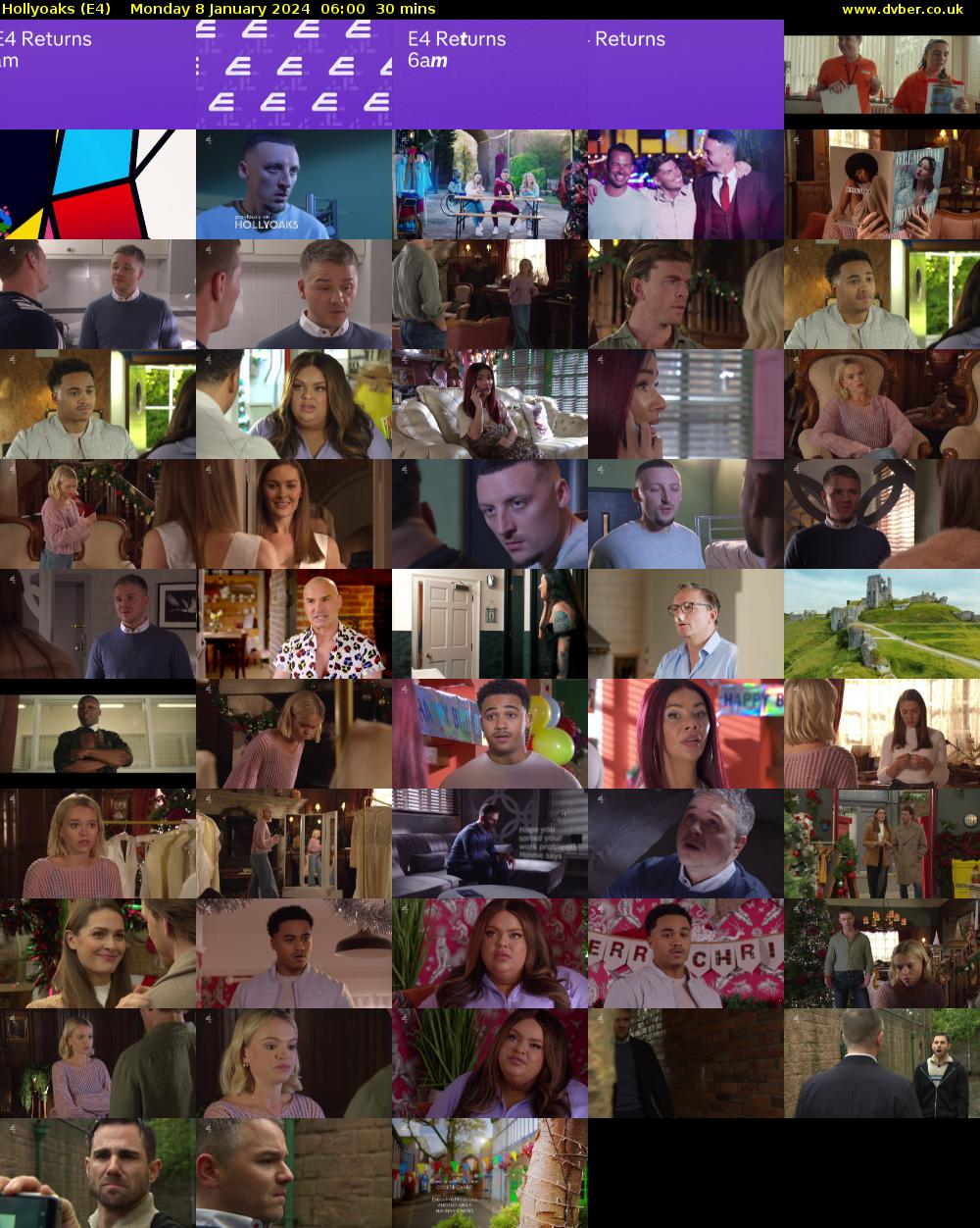 Hollyoaks (E4) Monday 8 January 2024 06:00 - 06:30