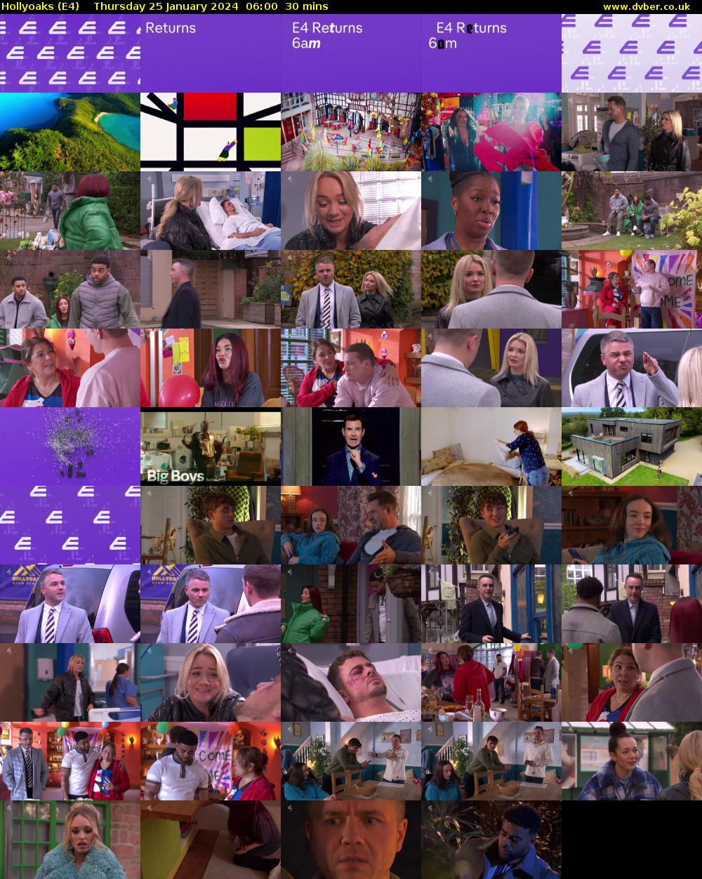 Hollyoaks (E4) Thursday 25 January 2024 06:00 - 06:30