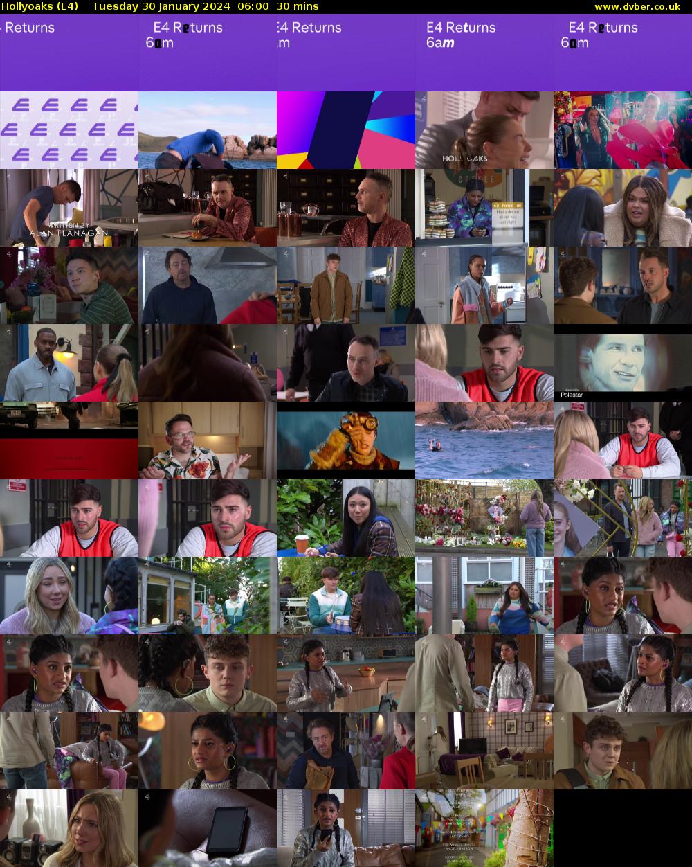 Hollyoaks (E4) Tuesday 30 January 2024 06:00 - 06:30