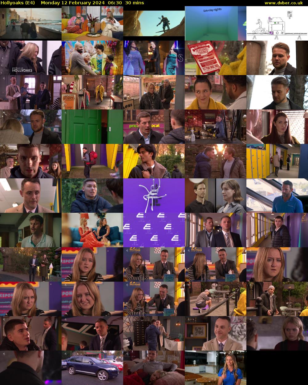 Hollyoaks (E4) Monday 12 February 2024 06:30 - 07:00