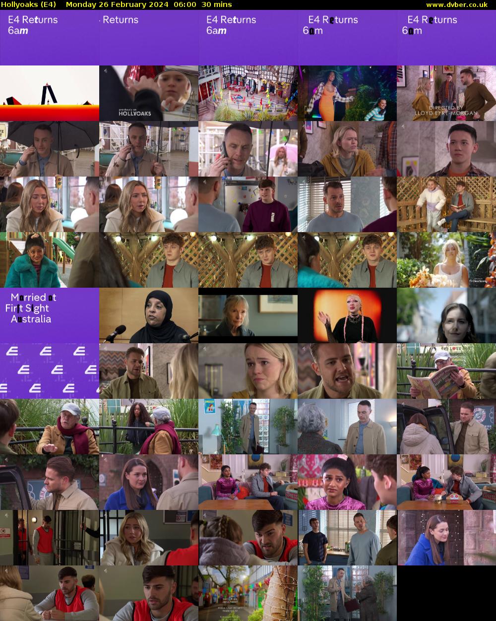 Hollyoaks (E4) Monday 26 February 2024 06:00 - 06:30