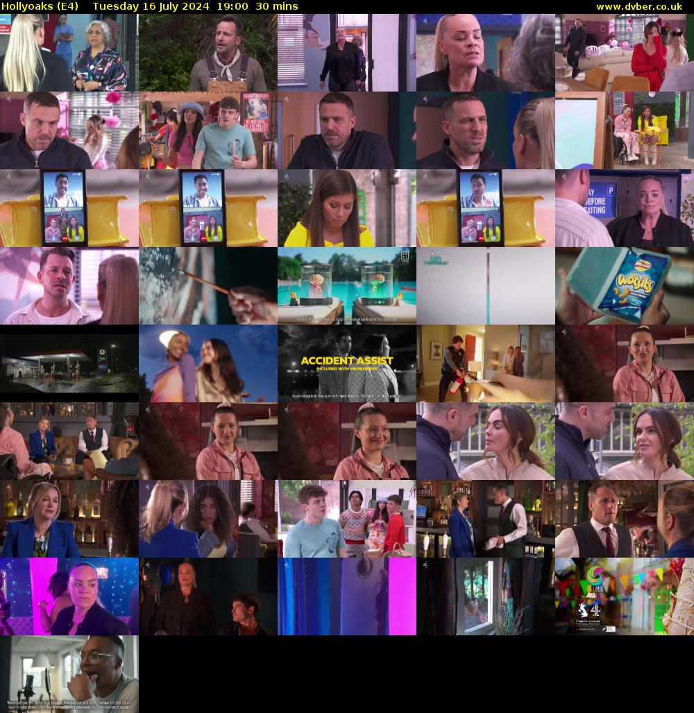 Hollyoaks (E4) Tuesday 16 July 2024 19:00 - 19:30