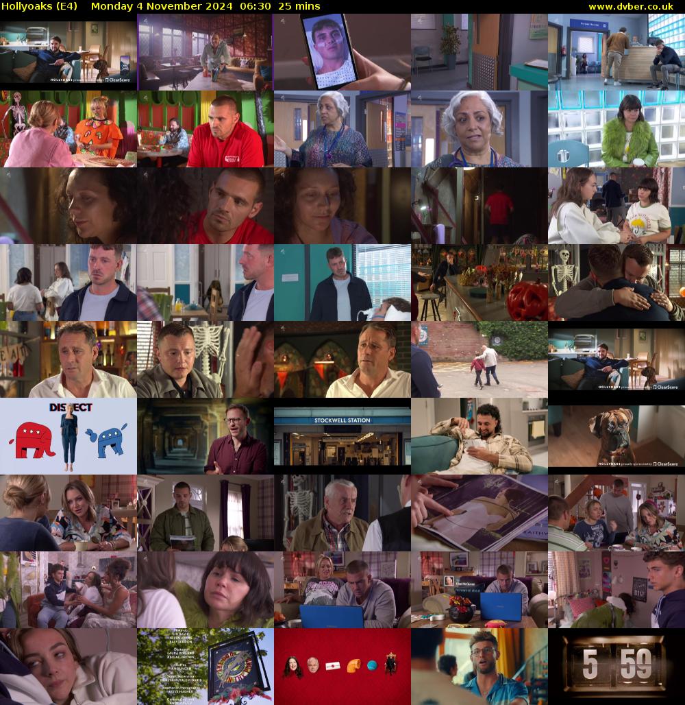 Hollyoaks (E4) Monday 4 November 2024 06:30 - 06:55