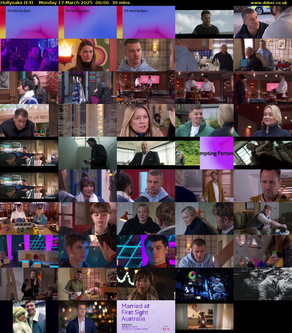 Hollyoaks (E4) Monday 17 March 2025 06:00 - 06:30
