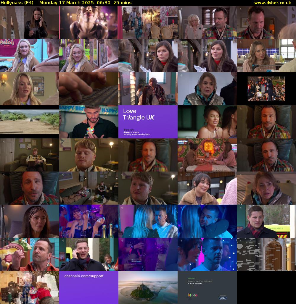 Hollyoaks (E4) Monday 17 March 2025 06:30 - 06:55