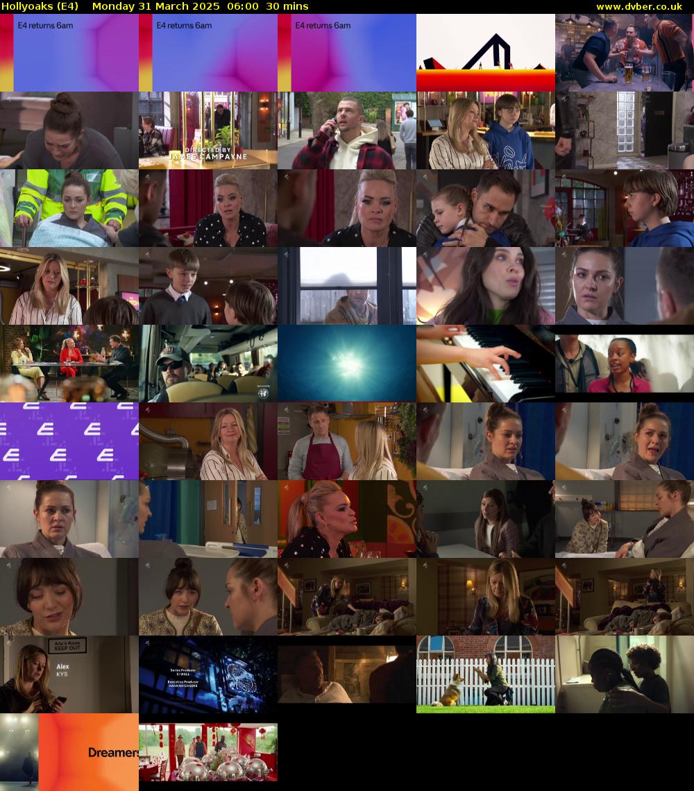 Hollyoaks (E4) Monday 31 March 2025 06:00 - 06:30