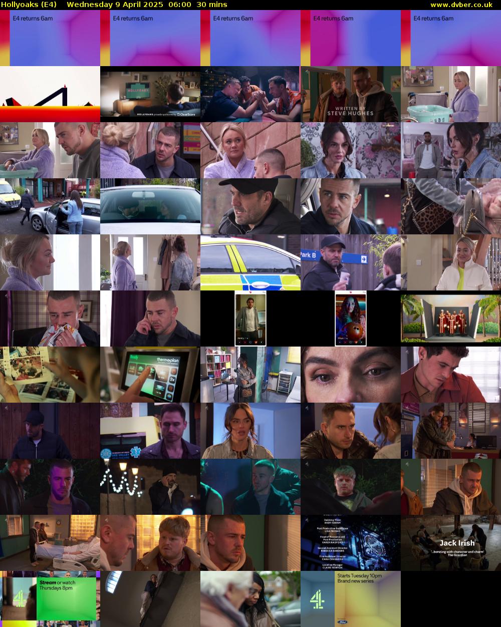 Hollyoaks (E4) Wednesday 9 April 2025 06:00 - 06:30