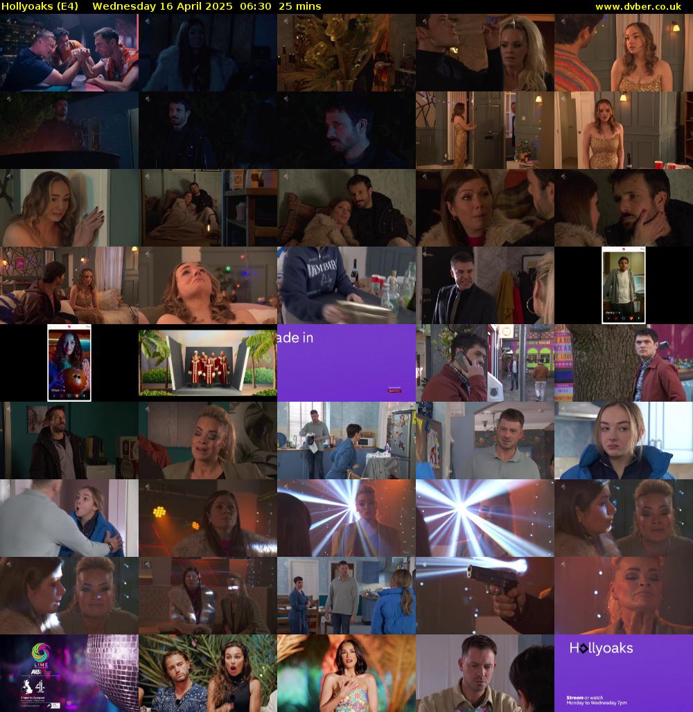Hollyoaks (E4) Wednesday 16 April 2025 06:30 - 06:55
