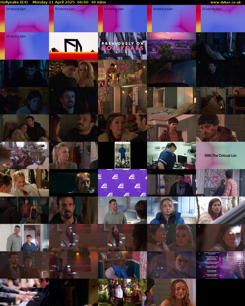 Hollyoaks (E4) Monday 21 April 2025 06:00 - 06:30