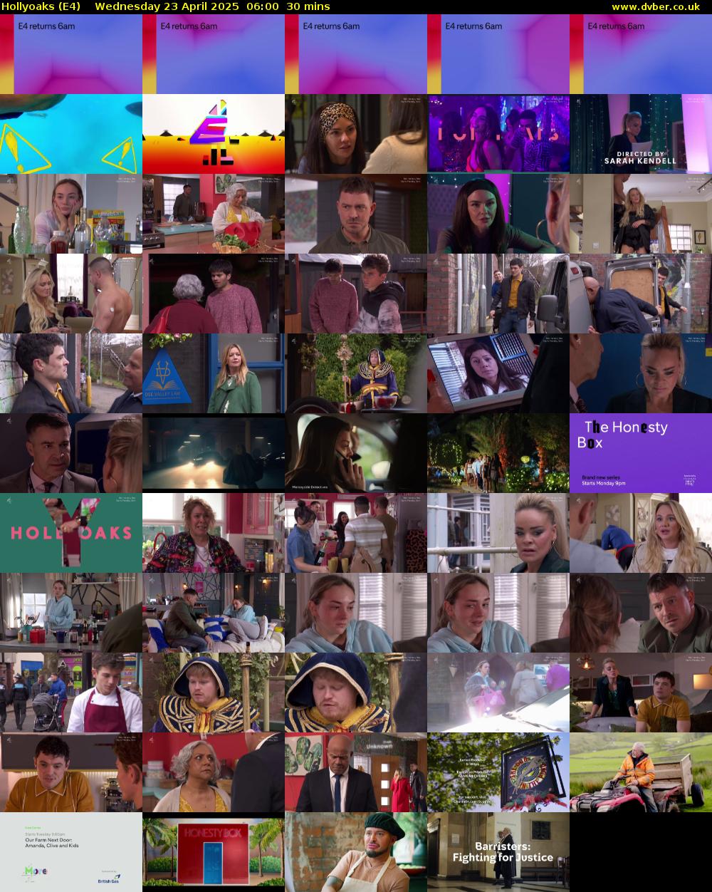 Hollyoaks (E4) Wednesday 23 April 2025 06:00 - 06:30